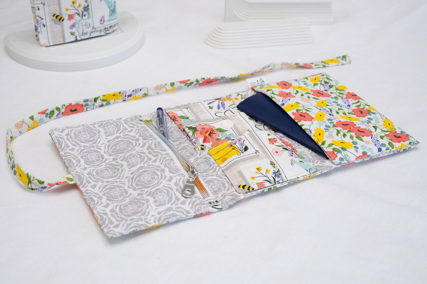 DIY Sewing Passport case Patterns - Roll up Travel Pouch "Elly" PDF Templates with youtube tutorials + Written instructions