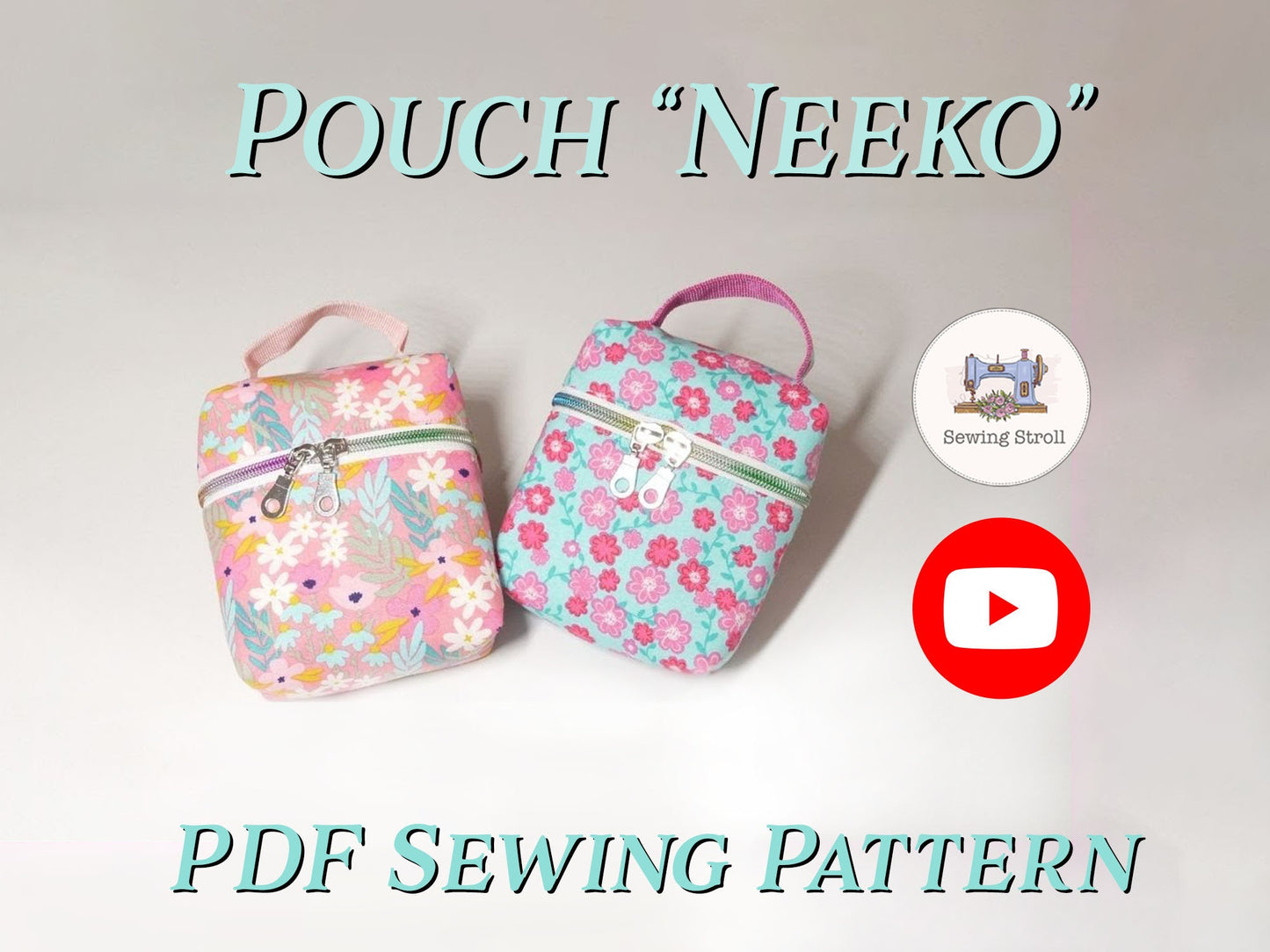 DIY Makeup bag "Neeko" PDF templates patterns with youtube video tutorial