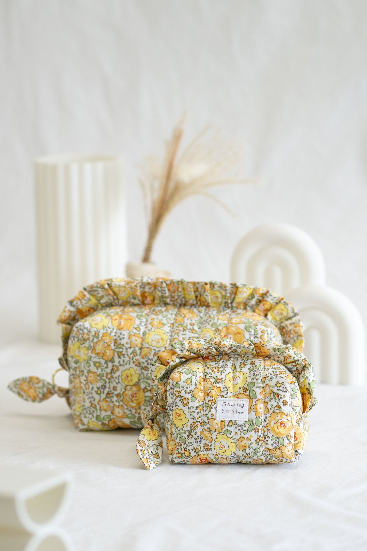 DIY Sewing Pattern 2sizes Quilted Pouch " Charlotte" Templates with Video Tutorial + Written instruction