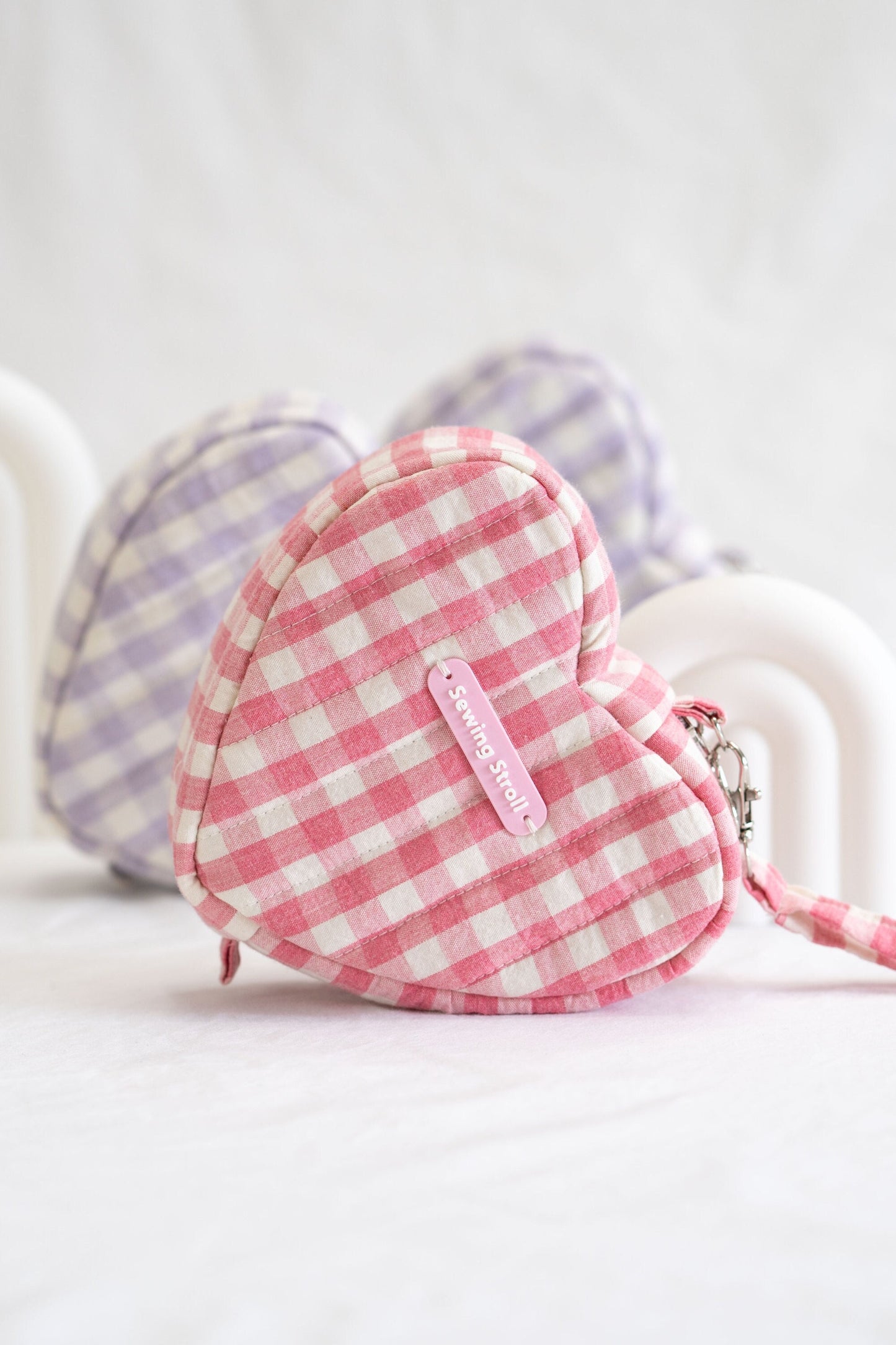 2 Sizes Heart Pouch PDF Pattern "Love" Templates & 4K video turorial + written instruction.