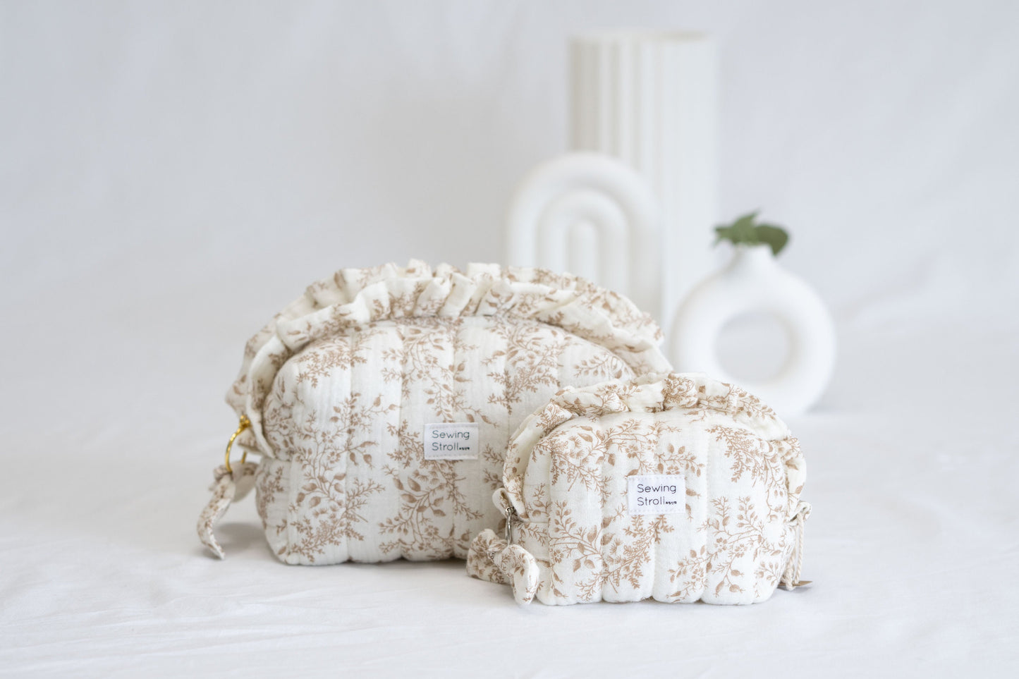 DIY Sewing Pattern 2sizes Quilted Pouch " Charlotte" Templates with Video Tutorial + Written instruction