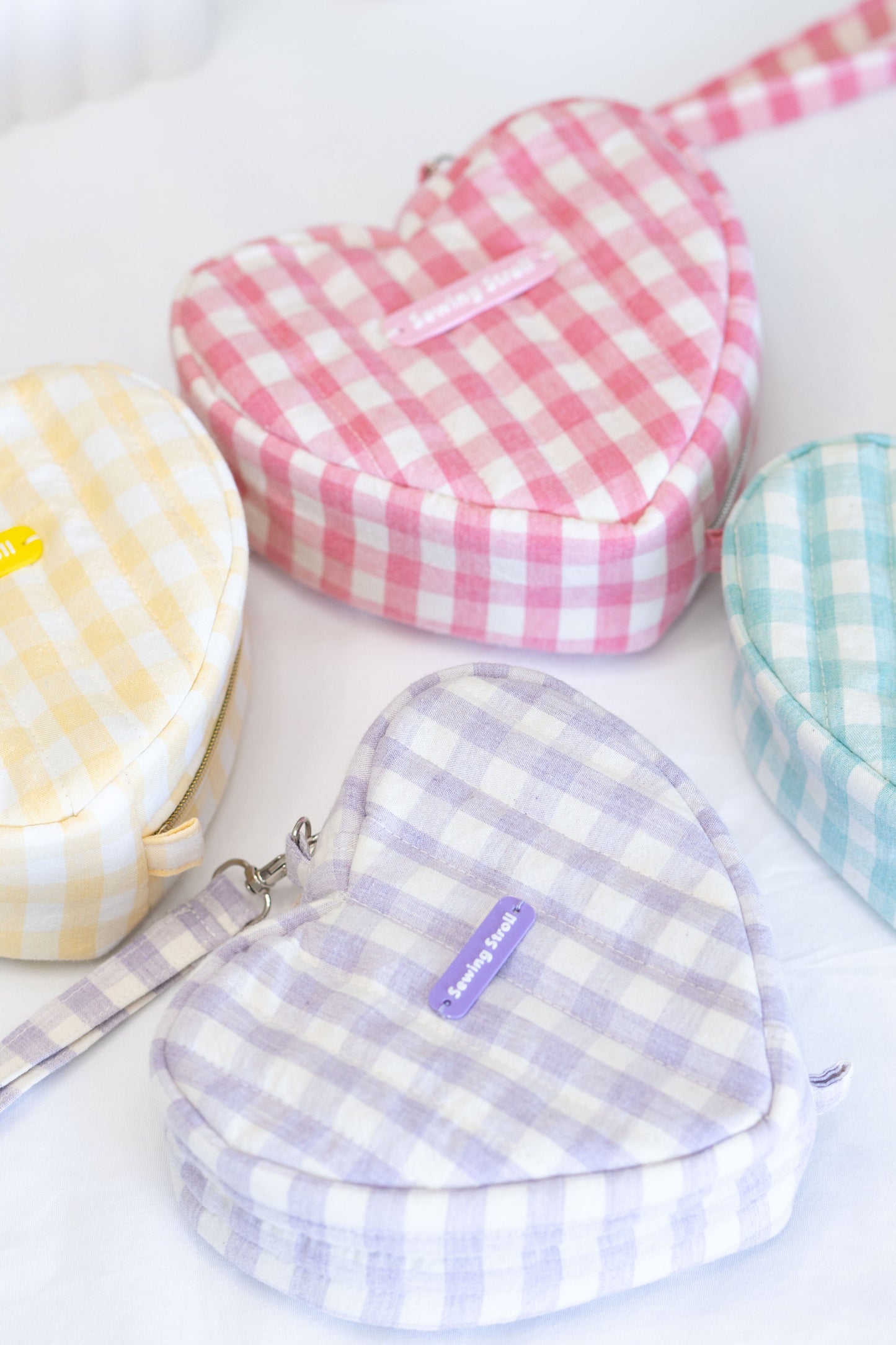 2 Sizes Heart Pouch PDF Pattern "Love" Templates & 4K video turorial + written instruction.