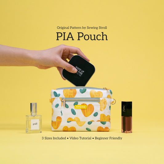 PIA Pouch Sewing Pattern PDF | Patchwork Zipper Pouch | 3 Sizes Included | Beginner Plus Sewing Project with Video Tutorial