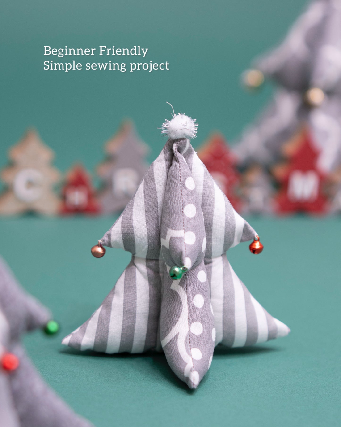 Mini Fabric Christmas Tree Sewing Pattern | Beginner Friendly, 2 Sizes (PDF Download)