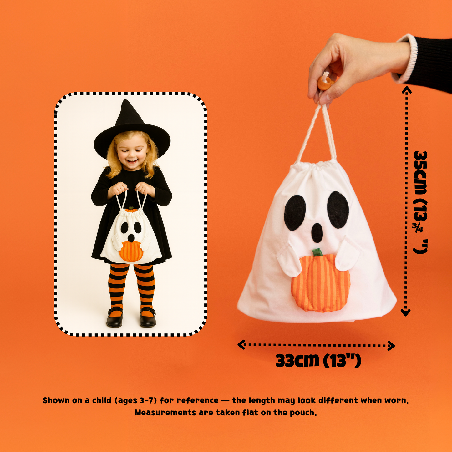 Halloween Ghost Drawstring Bag Pattern PDF – Trick-or-Treat Candy Bag & Wine Gift Bag – Spooky Ooo with Pumpkin and Witch Hat Add-ons
