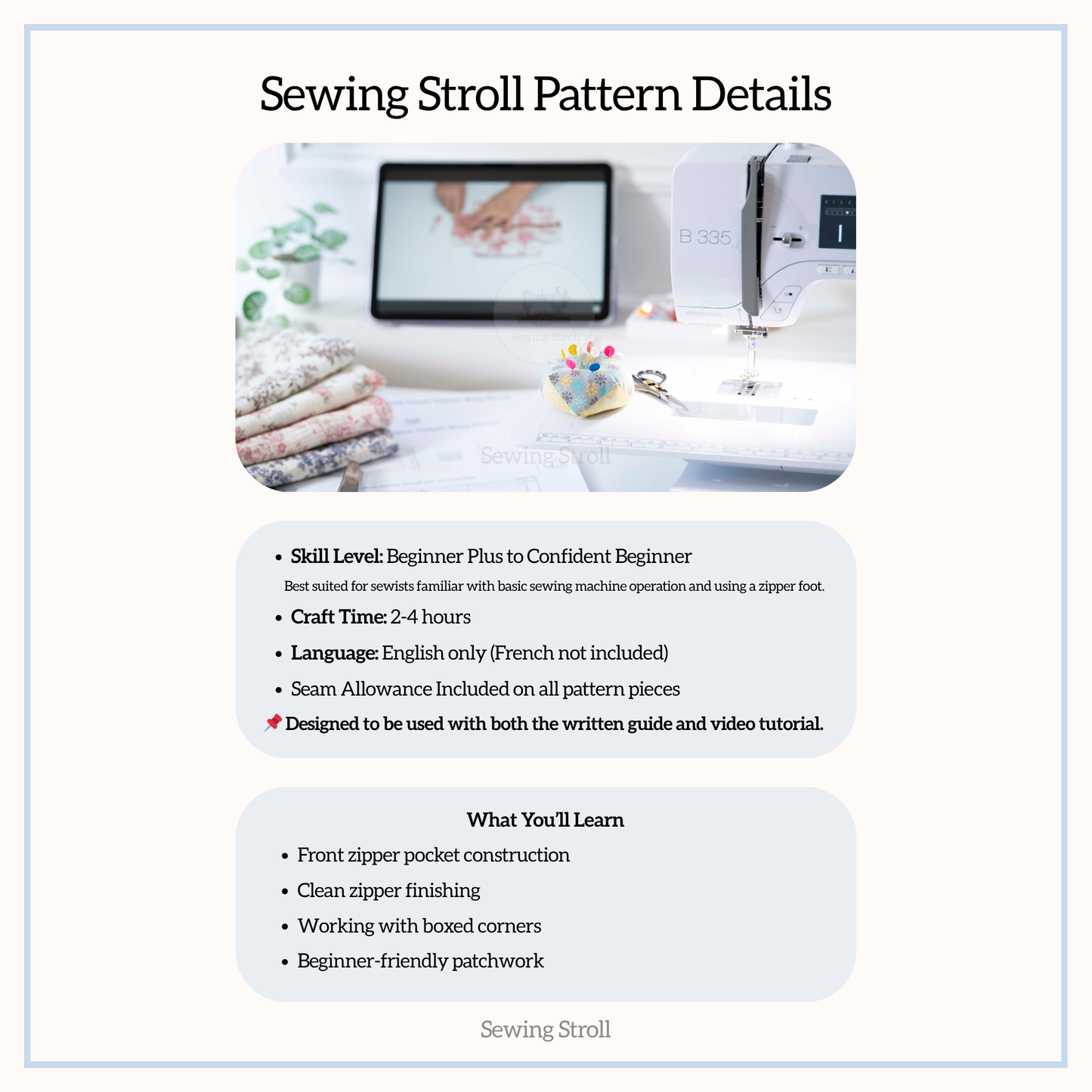 DIY Sewing Pattern PIA Pouch  PDF Sewing Pattern with  Video Tutorials  3 Sizes Included