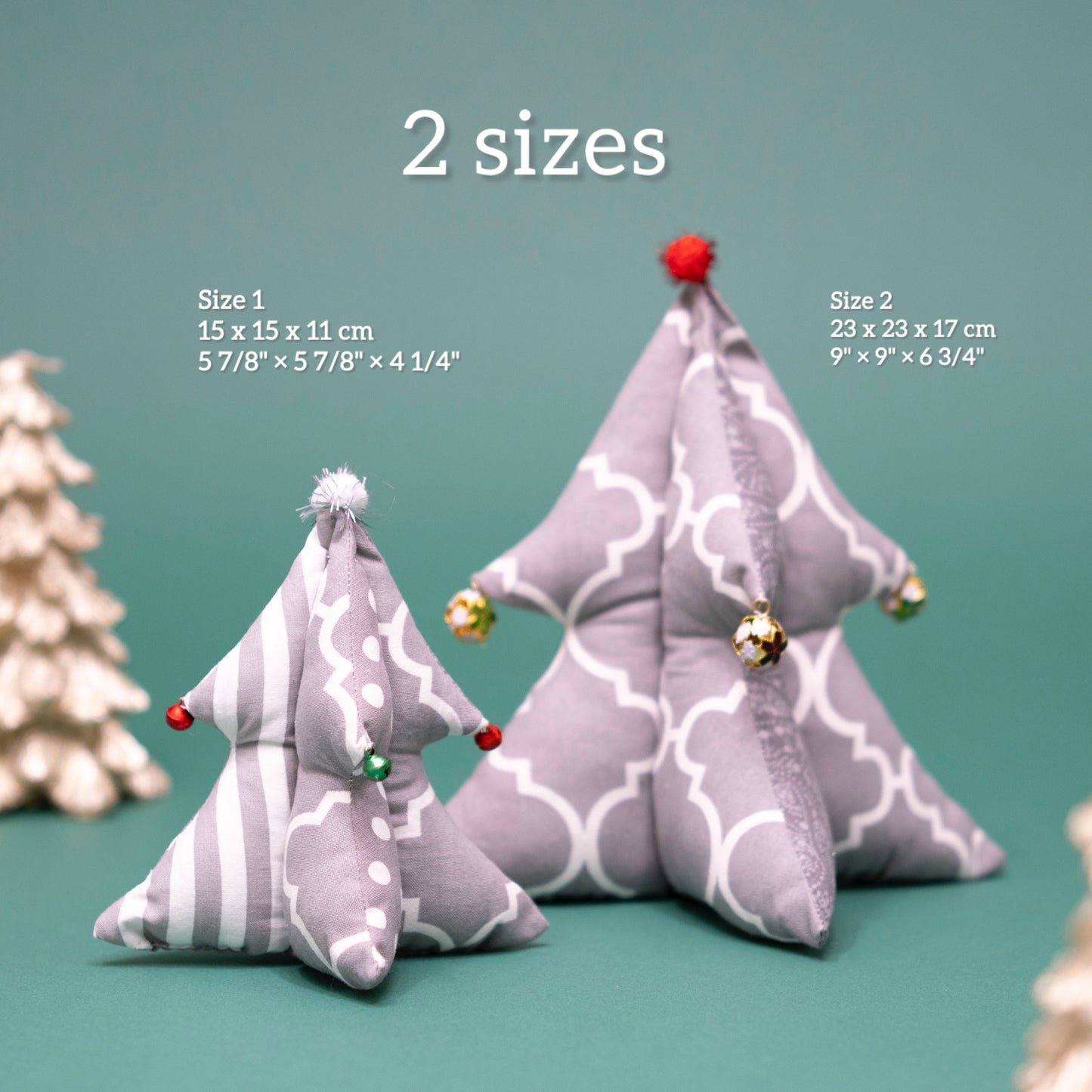 Mini Fabric Christmas Tree Sewing Pattern | Beginner Friendly, 2 Sizes (PDF Download)