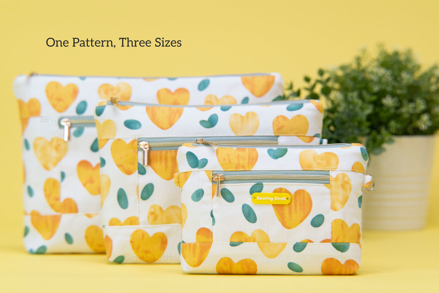 DIY Sewing Pattern PIA Pouch  PDF Sewing Pattern with  Video Tutorials  3 Sizes Included