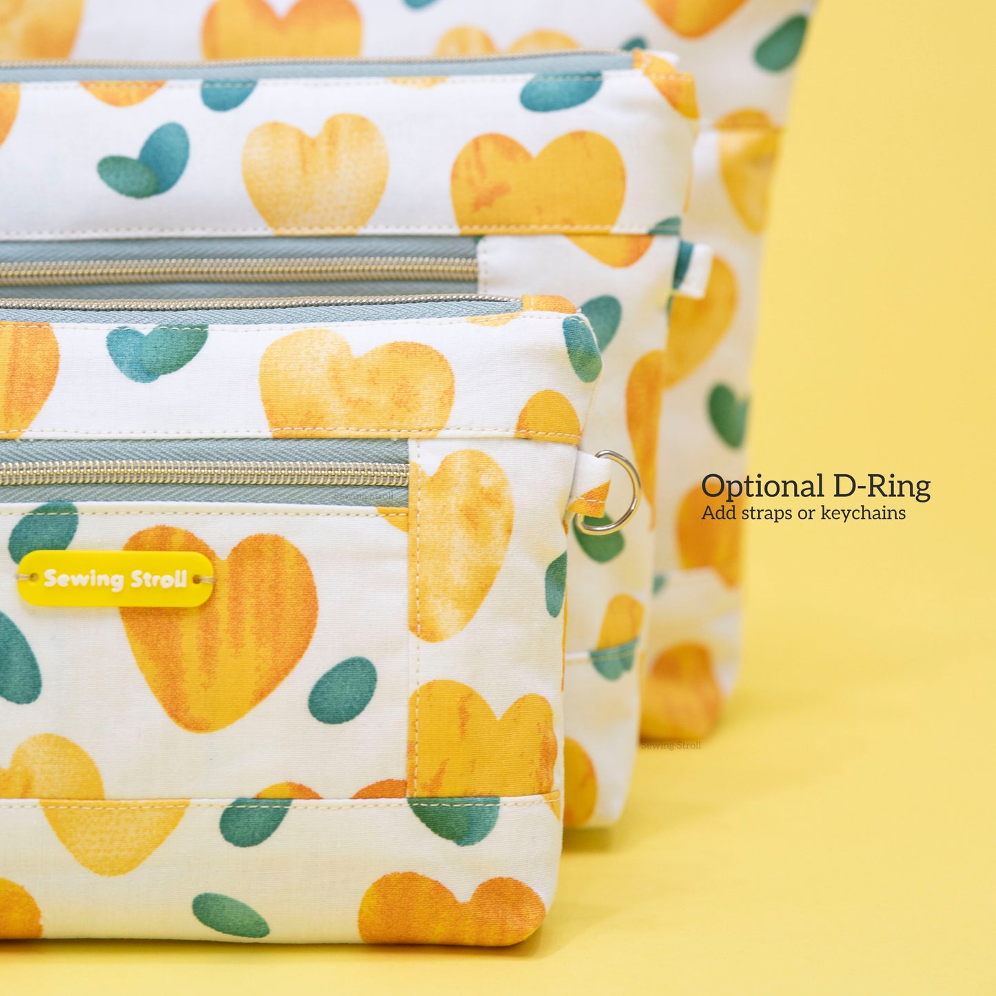 DIY Sewing Pattern PIA Pouch  PDF Sewing Pattern with  Video Tutorials  3 Sizes Included