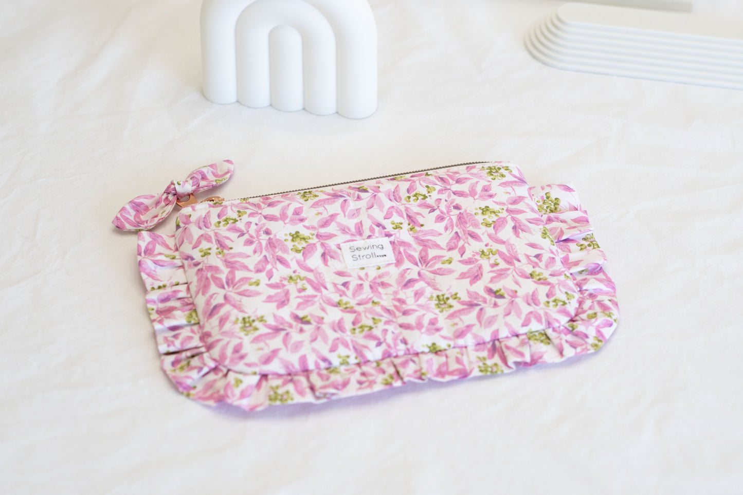 DIY Sewing Project 2Sizes Frill Pouch "Aurora" PDF Pattern and tutorial