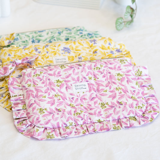 DIY Sewing Project 2Sizes Frill Pouch "Aurora" PDF Pattern and tutorial