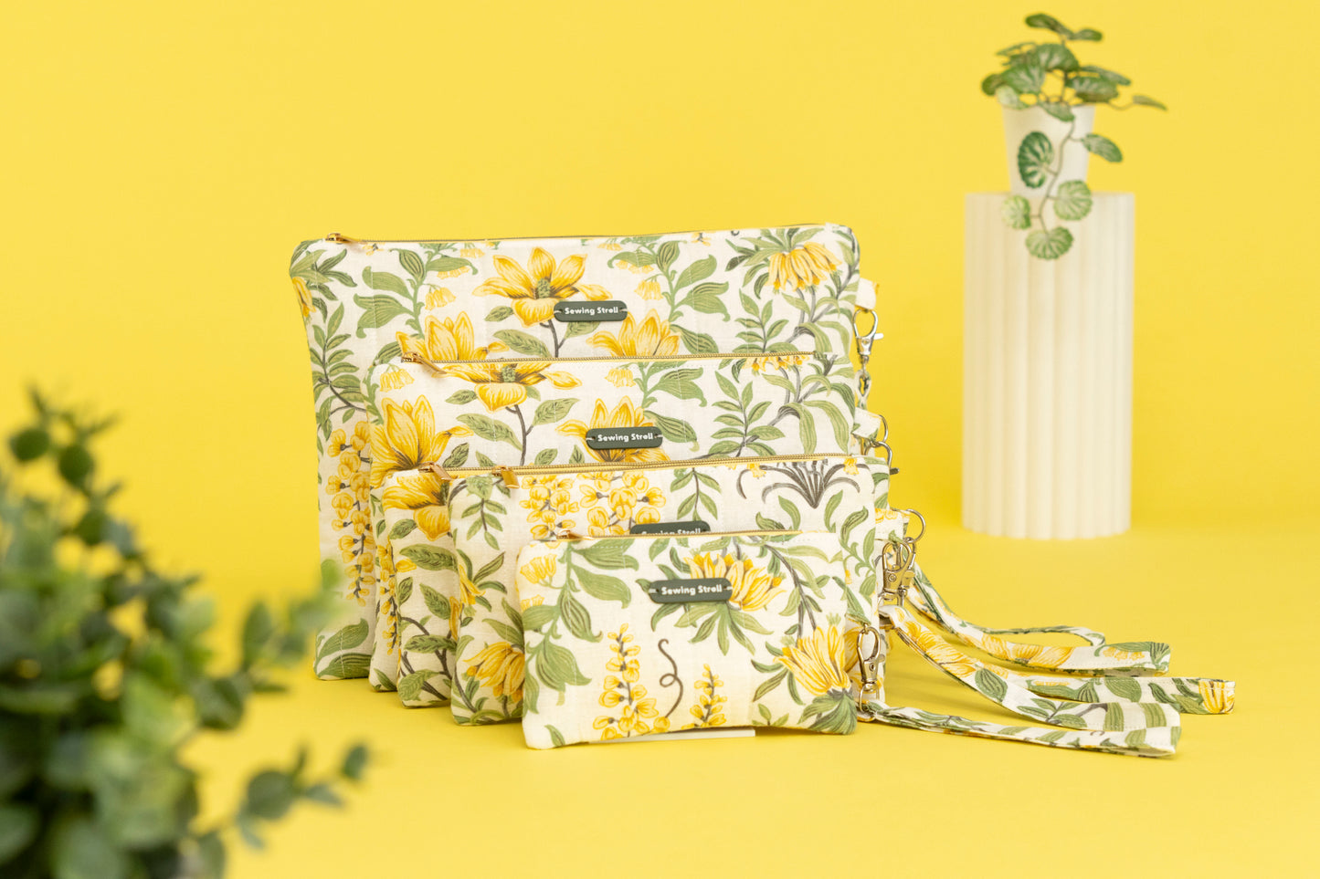 5 Sizes Classic Zippered Pouch Sewing Pattern + Instructions