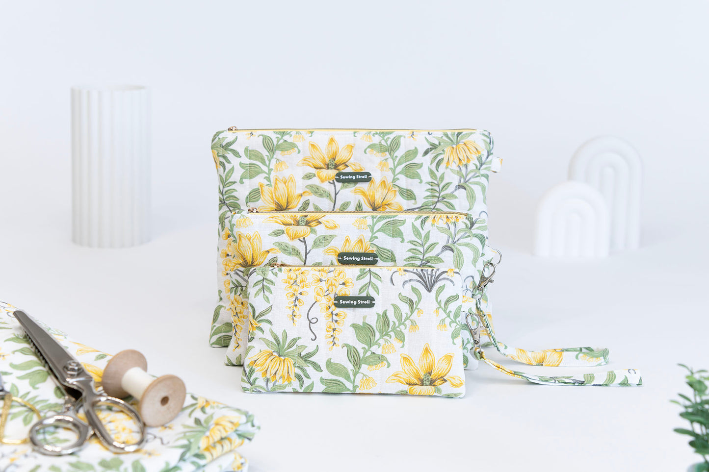 10 Sizes Makeup Bag Sewing Pattern Bundle: 3 styles Pouch + Large Hair Tool Bag
