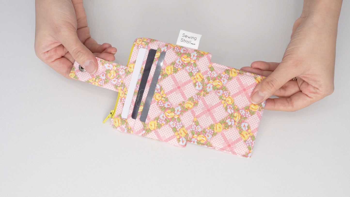 DIY Sewing wallet " Lulu" PDF Template pattern with Youtube video tutorial + written instruction