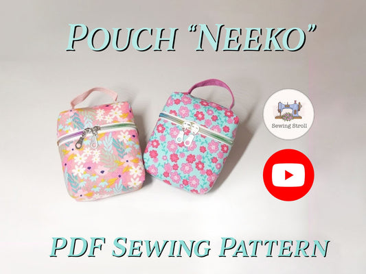 DIY Makeup bag "Neeko" PDF templates patterns with youtube video tutorial