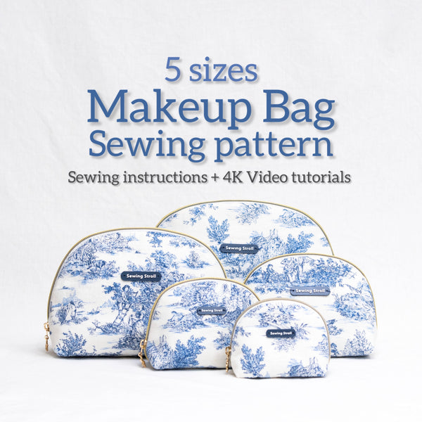 Classic Taco Makeup Bag Sewing Pattern | 5 Sizes | Zipper Pouch | Beginner Friendly PDF + Video Tutorial